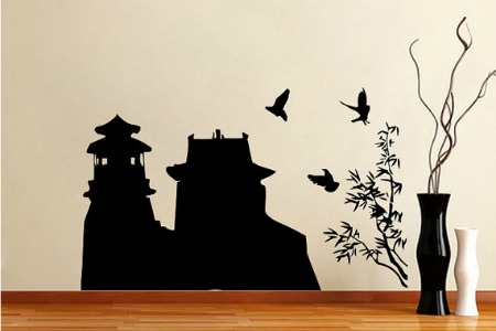 Chinese Temple with Bamboo Tree